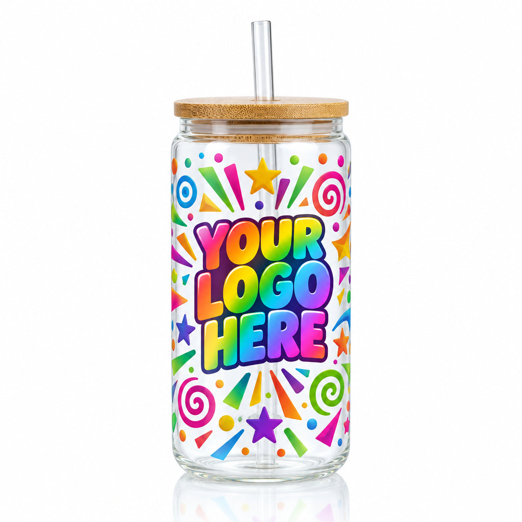 12oz sublimated clear glass can tumbler