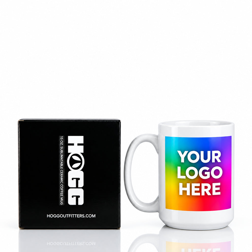 15oz sublimated ceramic coffee mug - White