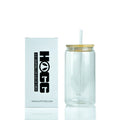 Custom Sublimated Clear Glass Can Tumbler - 12oz