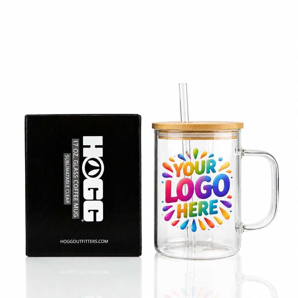 17oz sublimated clear glass coffee mug