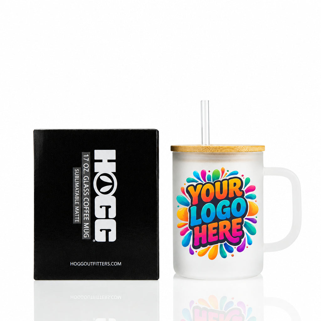 17oz sublimated matte glass coffee mug