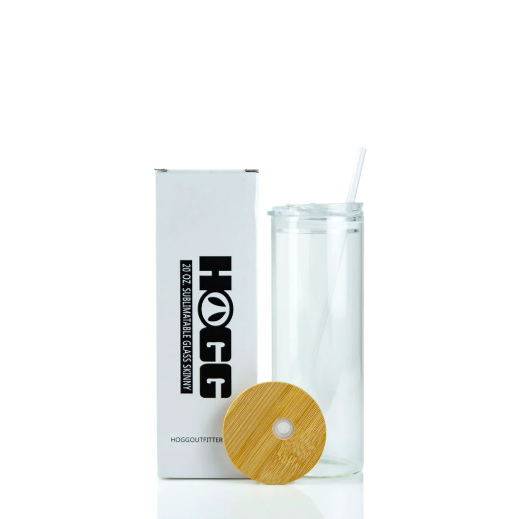 Custom Sublimated Clear Glass Skinny Tumbler - 20oz