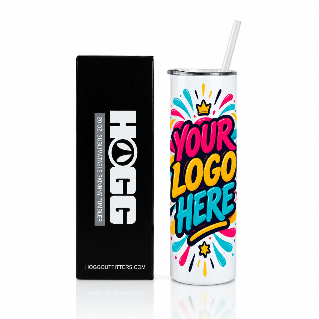 20oz sublimated skinny tumbler - White