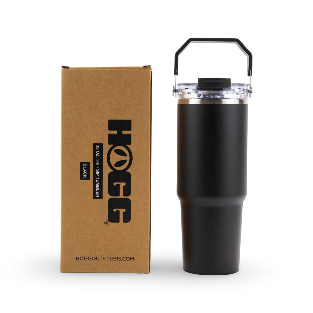 30oz powder coated tri-sip tumbler - Black