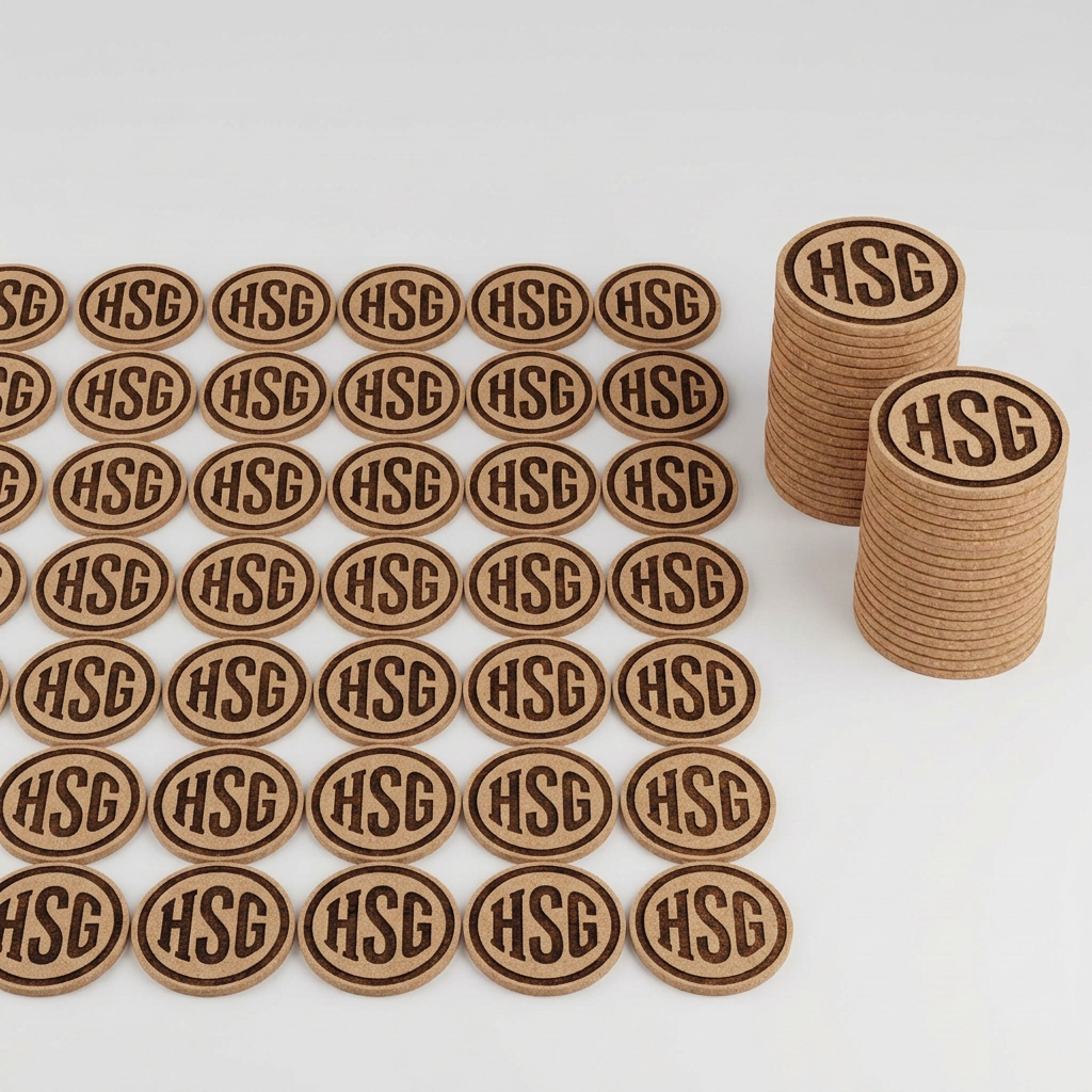 Custom Laser Engraved Cork Coaster (Circle and Square)