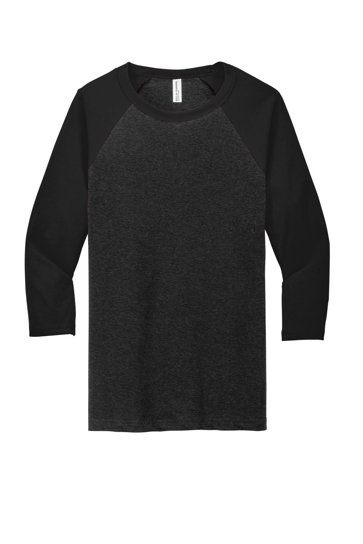 Bella Canvas 3200 Baseball Tee Black Heather/Black