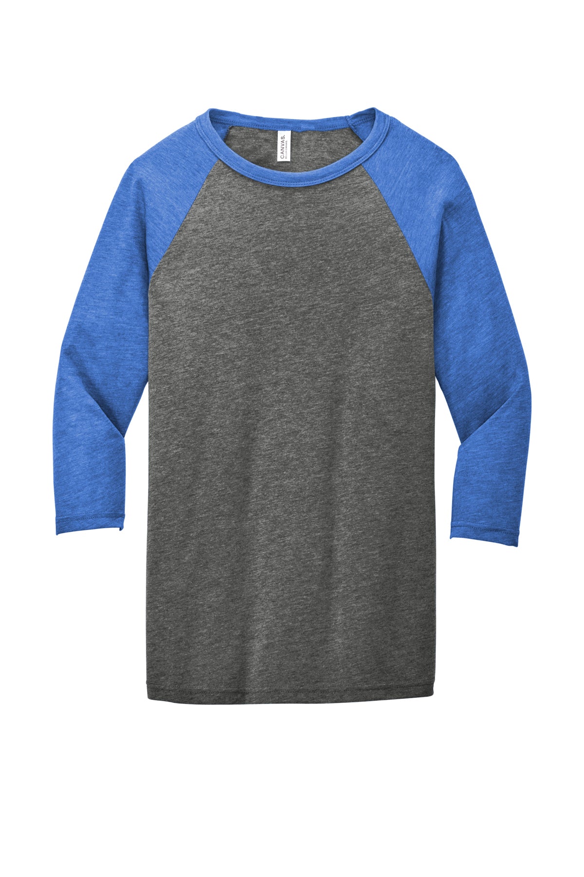Bella Canvas 3200 Baseball Tee Grey/True Royal Triblend