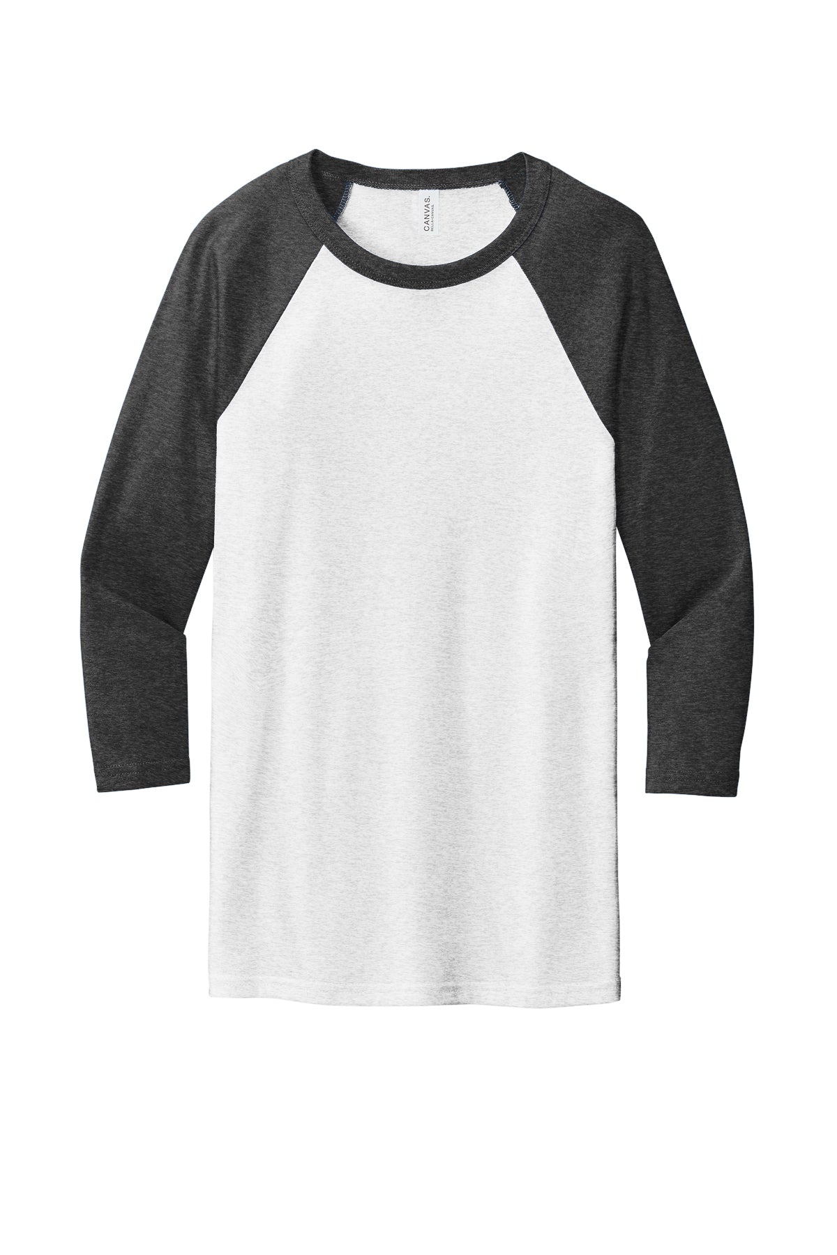 Bella Canvas 3200 Baseball Tee White Fleck/Charcoal-Black Triblend