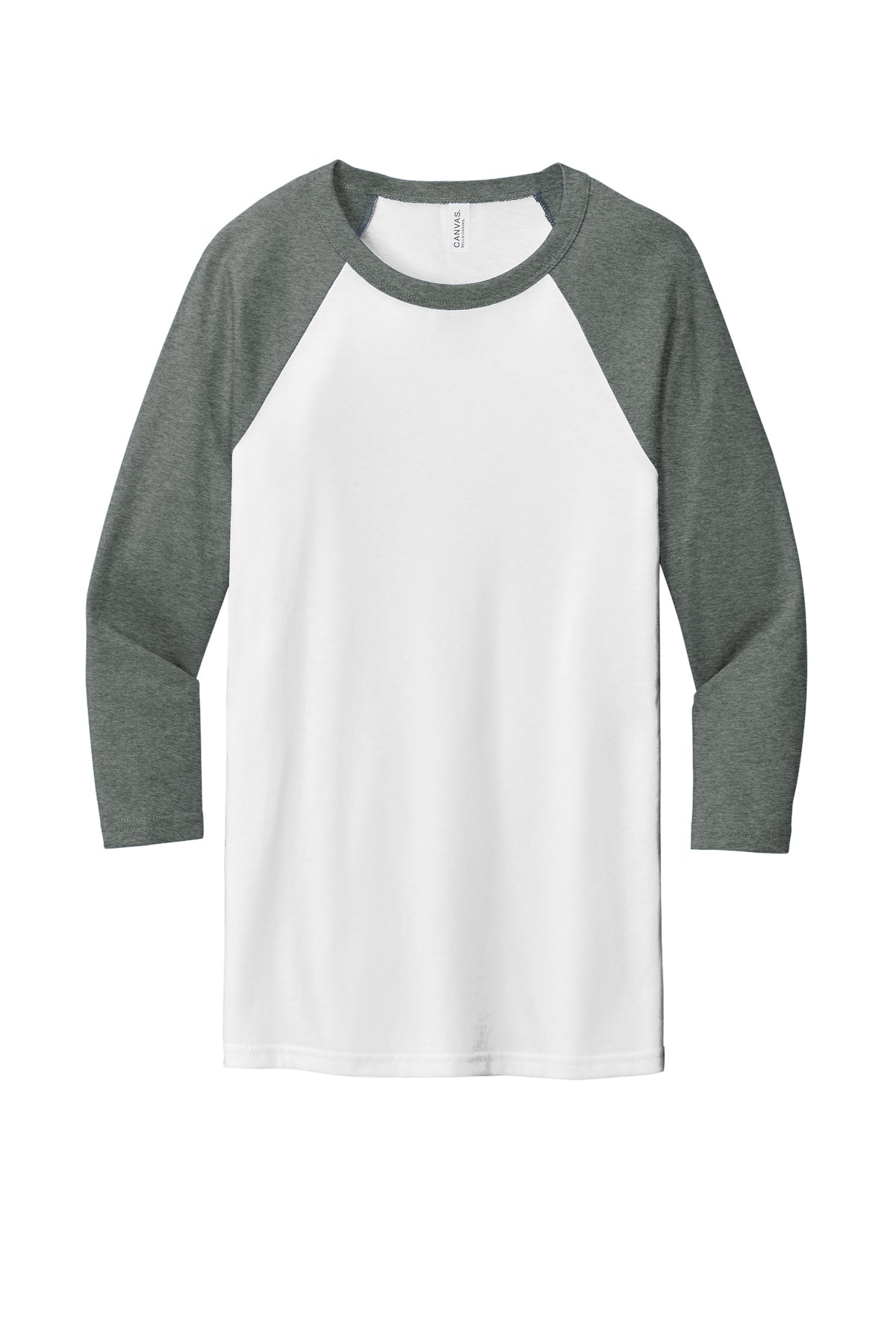 Bella Canvas 3200 Baseball Tee White/Deep Heather