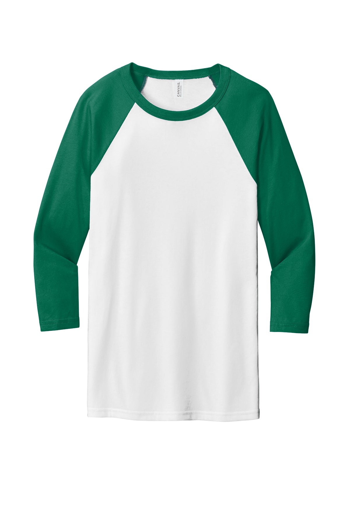 Bella Canvas 3200 Baseball Tee White/Kelly