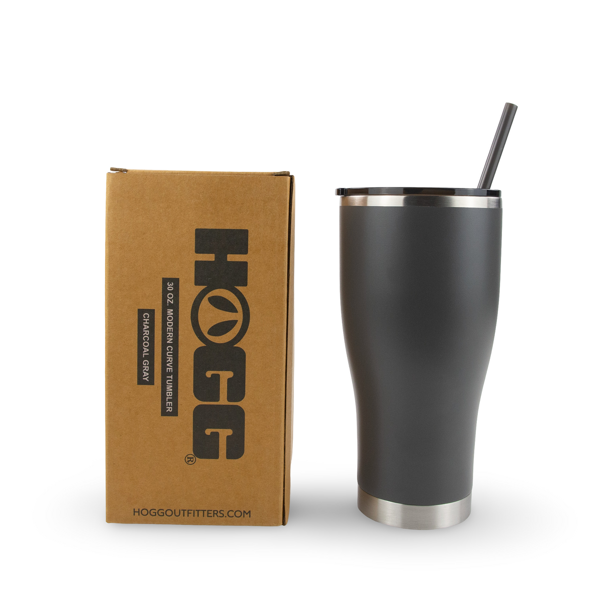 30oz powder coated curve tumbler - Charcoal Gray