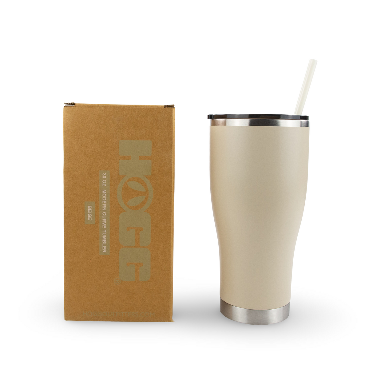 30oz powder coated curve tumbler - Beige