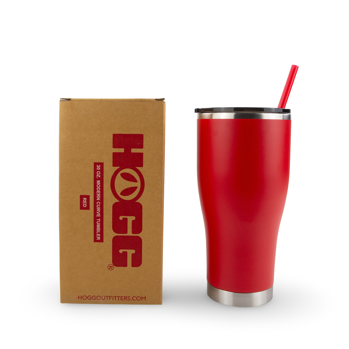 30oz powder coated curve tumbler - Red