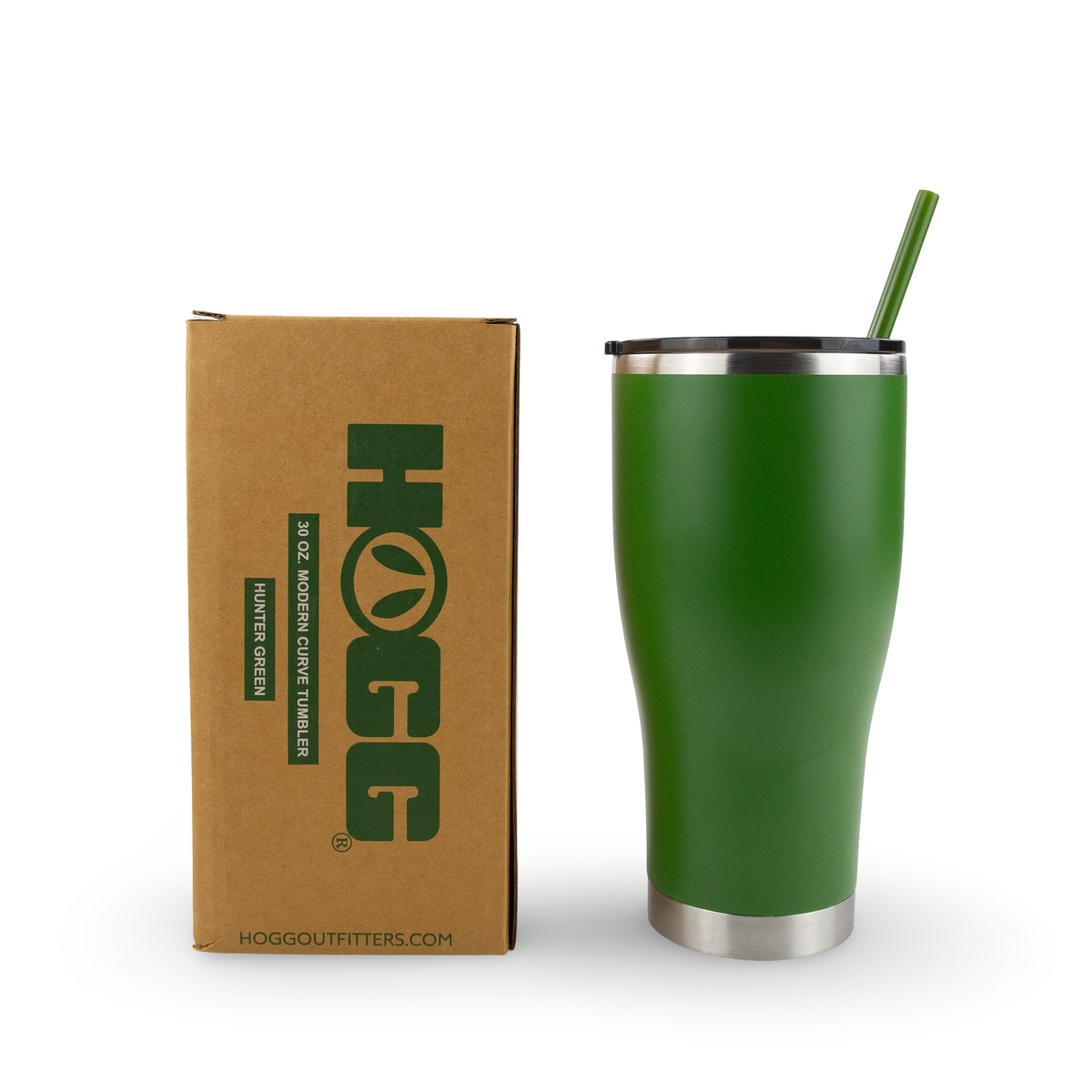 30oz powder coated curve tumbler - Hunter Green