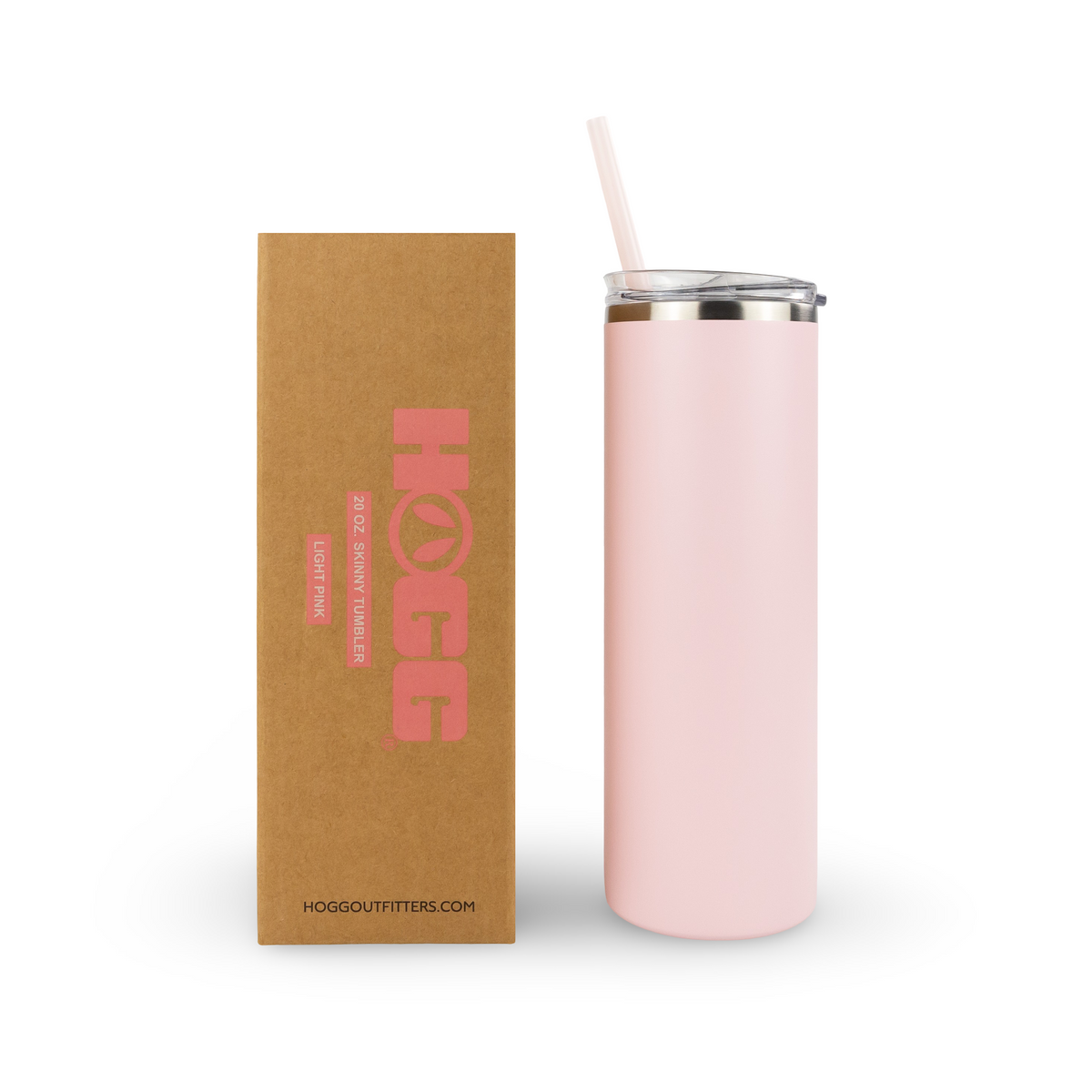 20oz powder coated skinny tumbler - Light Pink