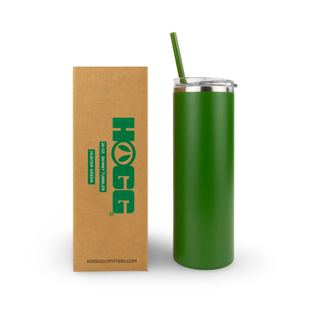 20oz powder coated skinny tumbler - Hunter Green