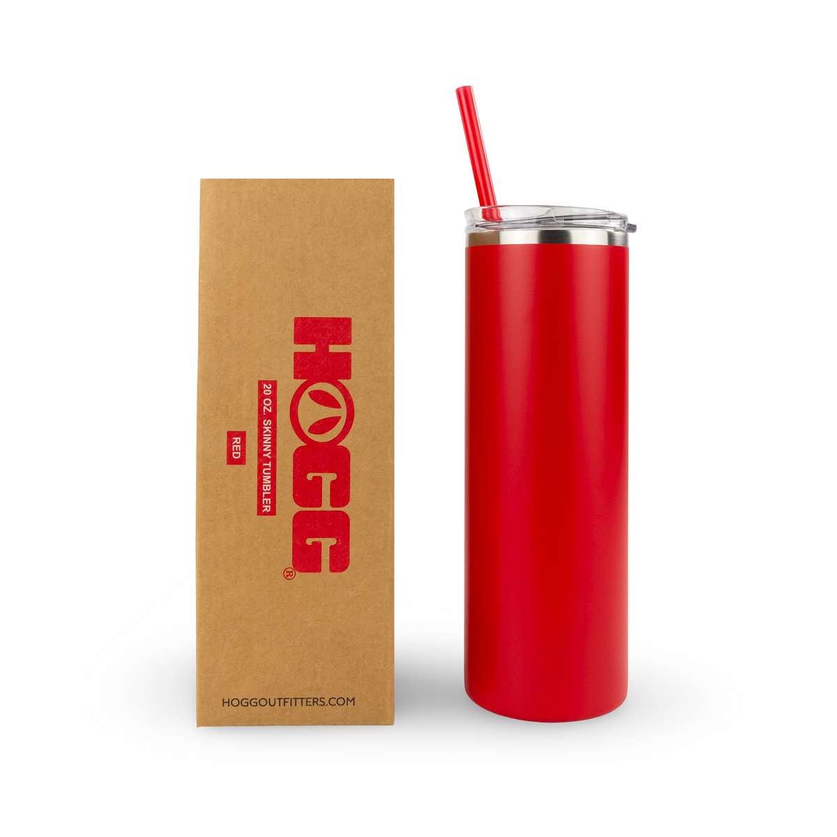 20oz powder coated skinny tumbler - Red