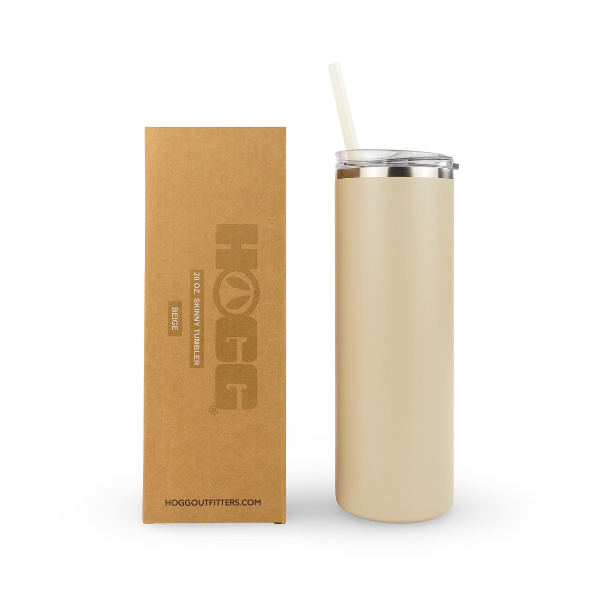 20oz powder coated skinny tumbler - Beige