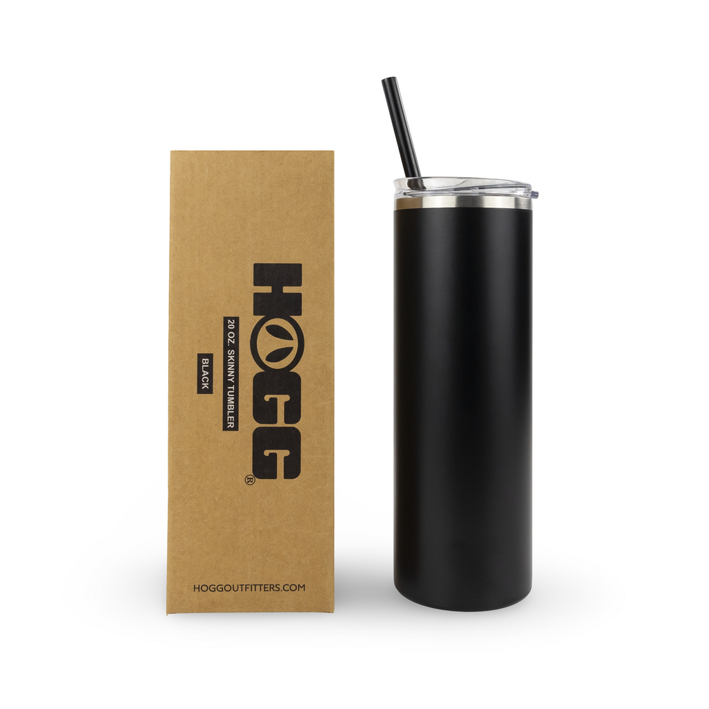 20oz powder coated skinny tumbler - Black