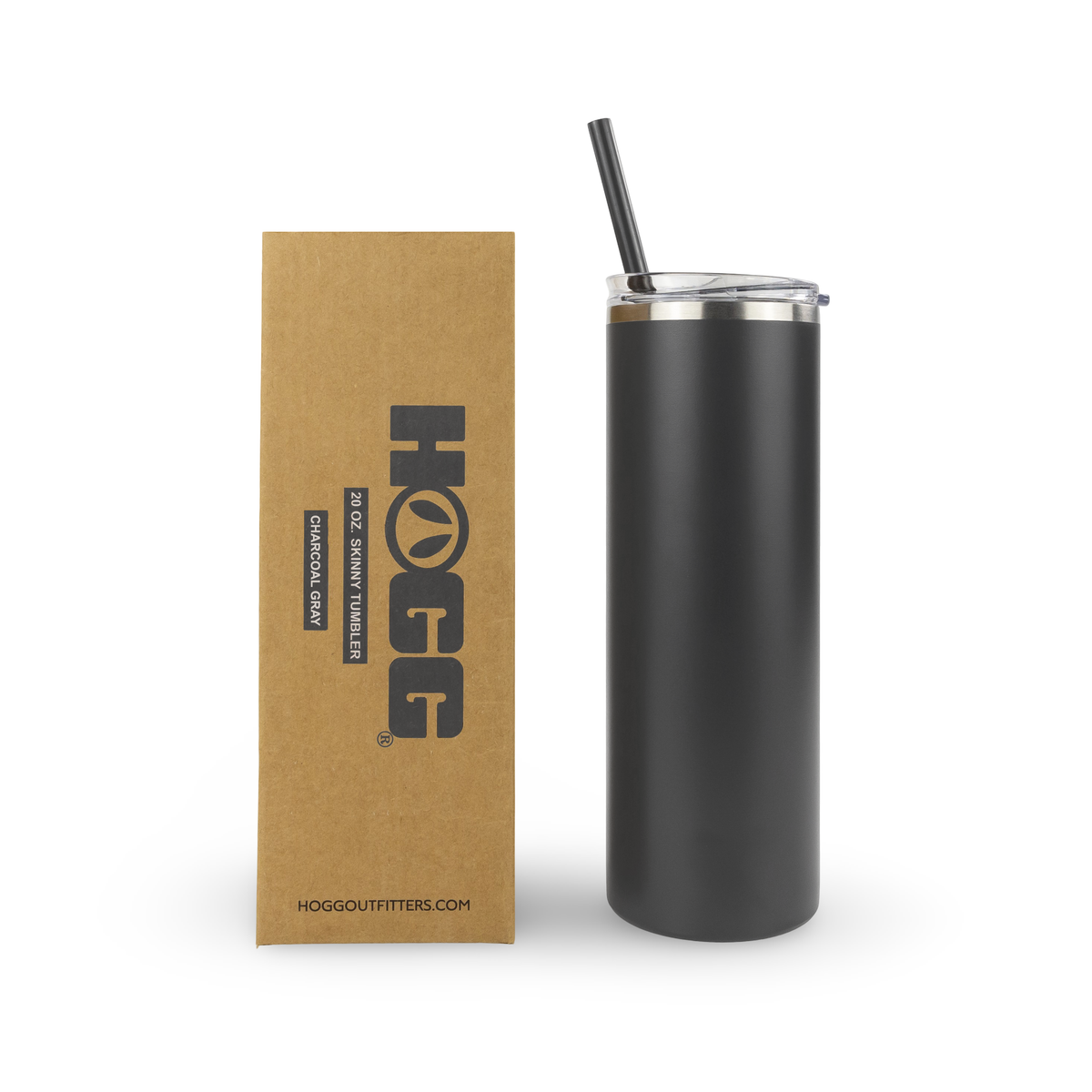 20oz powder coated skinny tumbler - Charcoal Gray