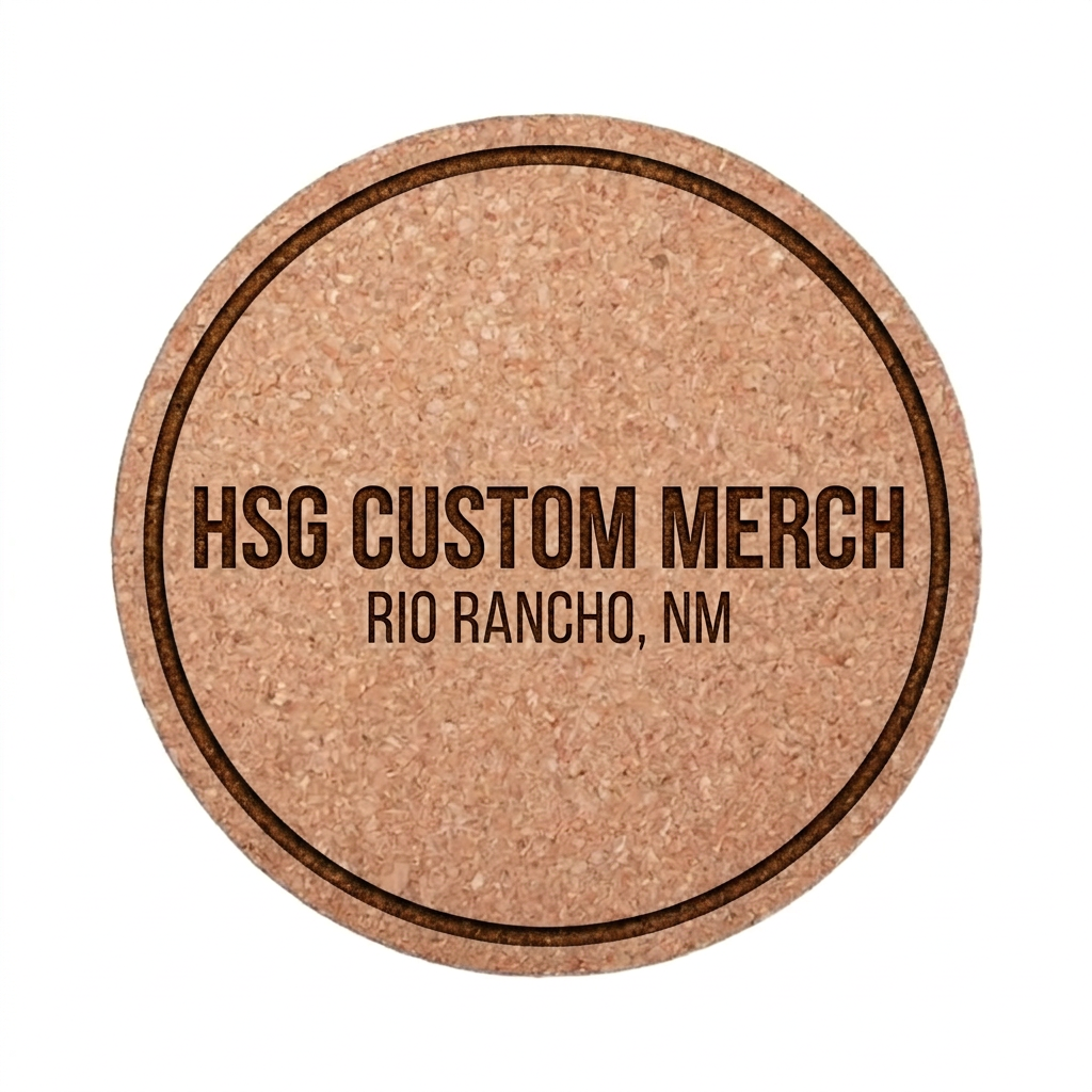 Custom Laser Engraved Coasters (Cork and Walnut)